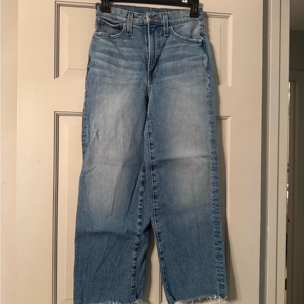 Madewell High-Rise Wide Straight Jeans in Light Blue